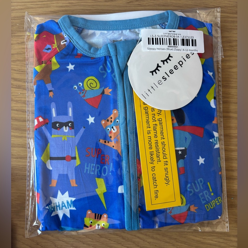 Little Sleepies Bamboo Zippy Pajamas in Sleepy Heroes - NWT